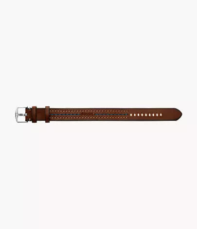 Everett Topstitch Brown Leather Strap Bracelet