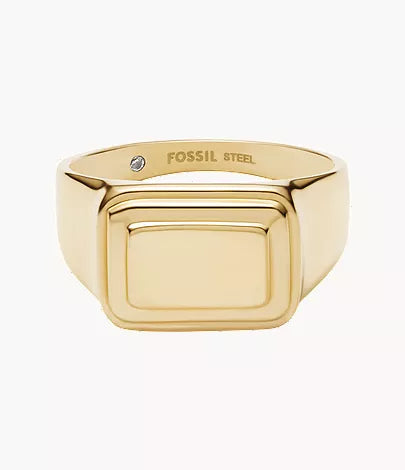 Raquel Gold-Tone Stainless Steel Signet Ring