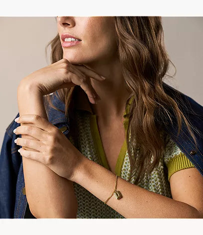 Raquel Gold-Tone Stainless Steel Chain Bracelet