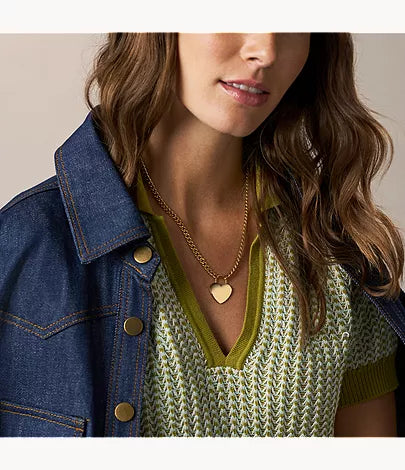 Sutton Gold-Tone Stainless Steel Heart Necklace