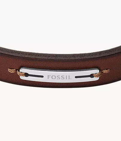 Machine Rugged Green and Brown Leather Strap Bracelet