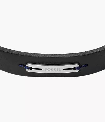 Machine Rugged Midnight Blue and Black Leather Strap Bracelet