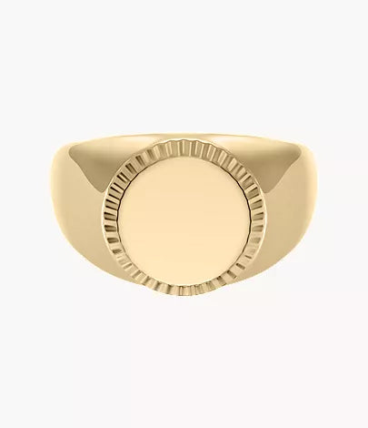 Ellis Gold-Tone Stainless Steel Signet Ring