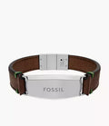 Topstitch Brown Leather ID Bracelet