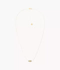 Harlow Rondelles White Acrylic Pearl Stainless Steel Station Necklace