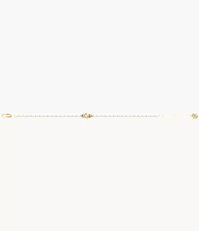 Harlow Rondelles White Acrylic Pearl Stainless Steel Station Bracelet