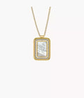 Raquel Glitz White Mother-of-Pearl Spinning Pendant Necklace