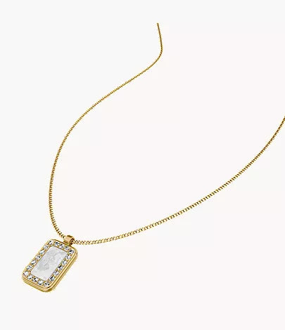 Raquel Glitz White Mother-of-Pearl Pendant Necklace