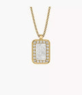 Raquel Glitz White Mother-of-Pearl Pendant Necklace