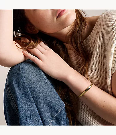 Ellis Domed Collection Gold-Tone Stainless Steel Bangle Bracelet
