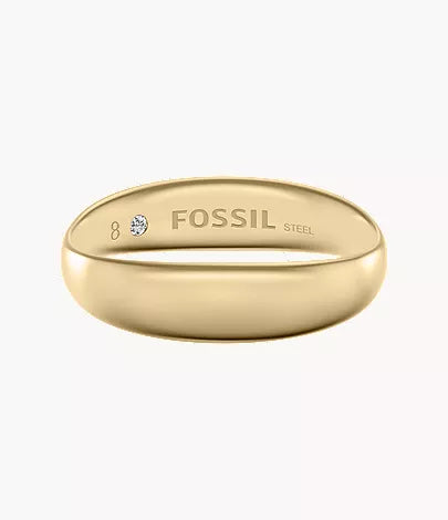 Ellis Domed Collection Gold-Tone Stainless Steel Band Ring