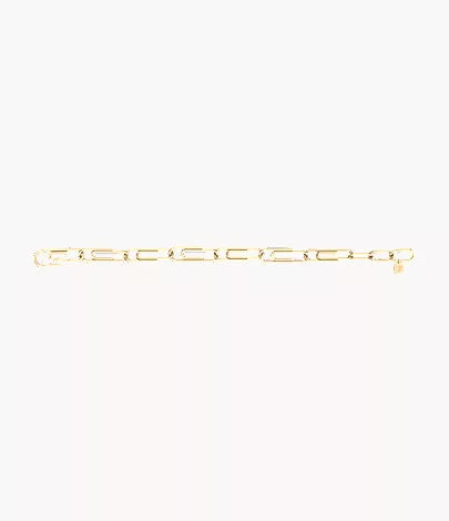 Paperclip Collection Gold-Tone Stainless Steel Chain Bracelet