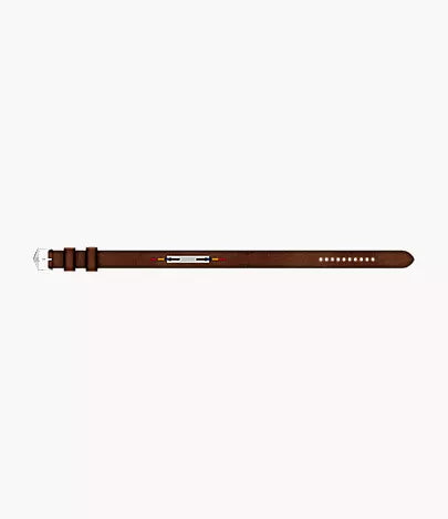 Everett Topstitch Brown Leather Strap Bracelet