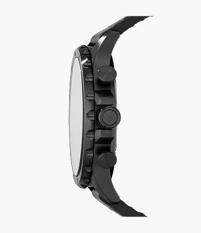 Nate 50mm Chronograph Black Leather Watch