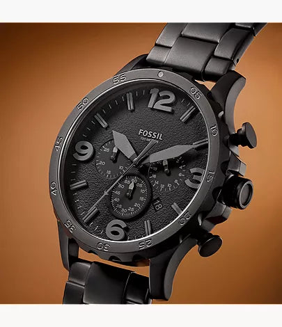 Nate 50mm Chronograph Black Stainless Steel Watch