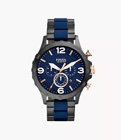 Nate 50mm Chronograph Black Stainless Steel Watch M7