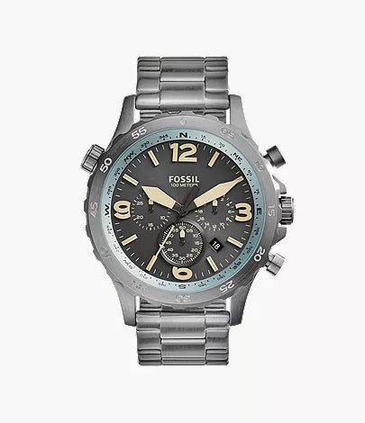 Nate 50mm Chronograph Black Stainless Steel Watch M7
