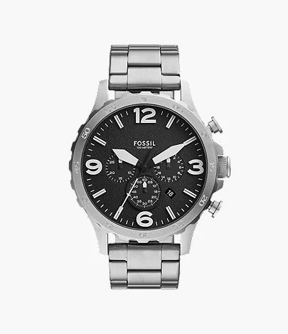 Nate 50mm Chronograph Black Stainless Steel Watch M7