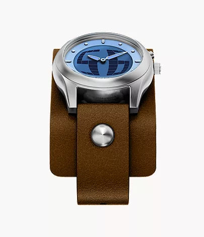 Y2K Big Tic 40mm Brown Leather Watch