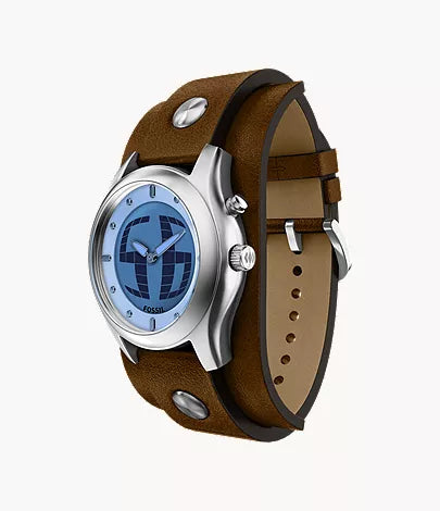 Y2K Big Tic 40mm Brown Leather Watch