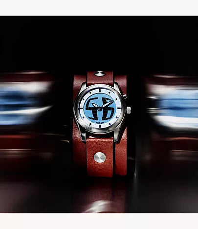 Y2K Big Tic 40mm Brown Leather Watch