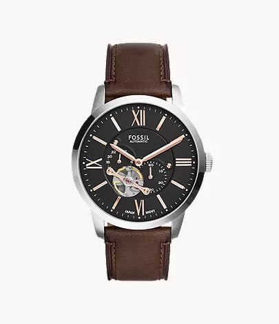 Townsman 45mm Automatic Leather Watch Brown