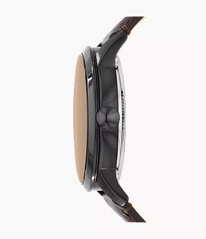 Townsman 44mm Automatic Dark Brown Leather Watch