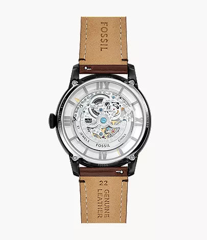 Townsman 44mm Automatic Dark Brown Leather Watch