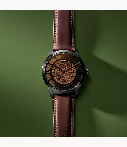 Townsman 44mm Automatic Dark Brown Leather Watch