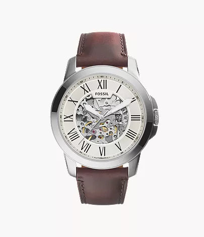 Grant 45mm Automatic Dark Brown Leather Watch