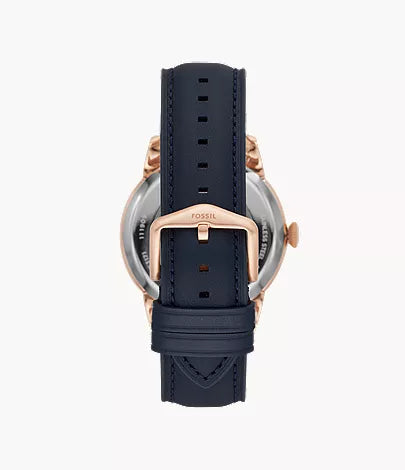 Townsman 44mm Automatic Navy Leather Watch