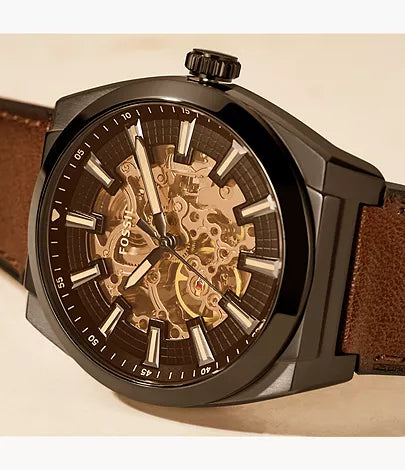 Everett 42mm Automatic Dark Brown LiteHide™ Leather Watch