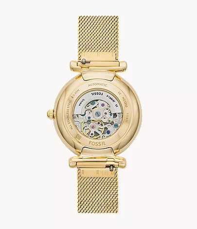 Carlie 35mm Automatic Gold-Tone Stainless Steel Mesh Watch