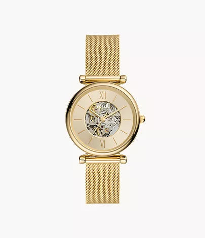 Carlie 35mm Automatic Gold-Tone Stainless Steel Mesh Watch