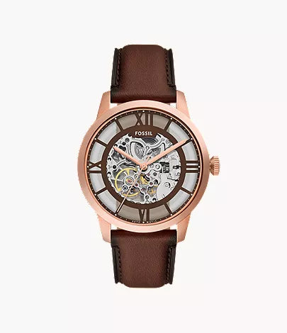 Townsman 44mm Automatic Dark Brown Leather Watch S9