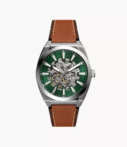 Everett 42mm Automatic Dark Brown LiteHide™ Leather Watch Y9