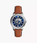 Fossil Heritage 43mm Automatic Brown Leather Watch