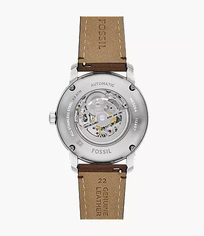 Fossil Heritage 43mm Automatic Brown Leather Watch
