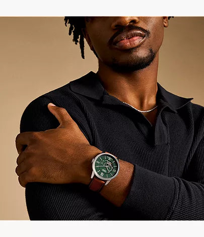 Townsman 44mm Automatic Brown Leather Watch
