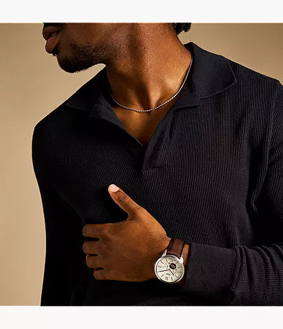 Townsman 44mm Automatic Brown Leather Watch