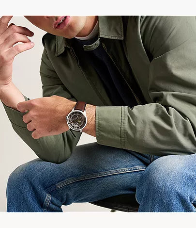 Townsman 44mm Automatic Brown Leather Watch