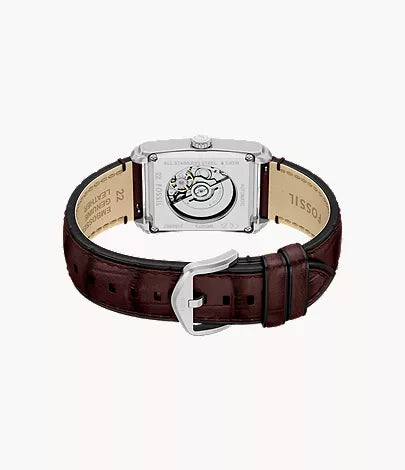 Carraway 30mm Automatic Brown Croco Leather Watch