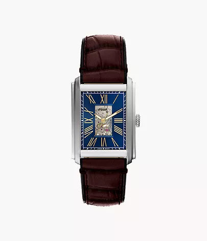 Carraway 30mm Automatic Brown Croco Leather Watch Z3