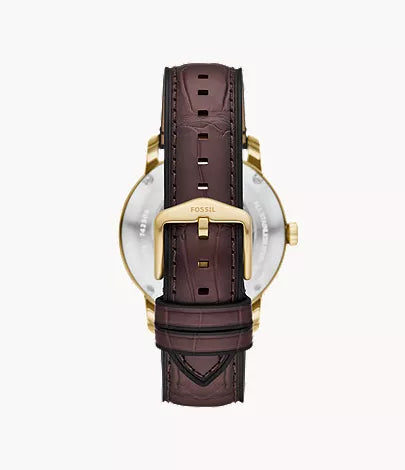 Fossil Heritage 44mm Automatic Brown Croco Leather Watch