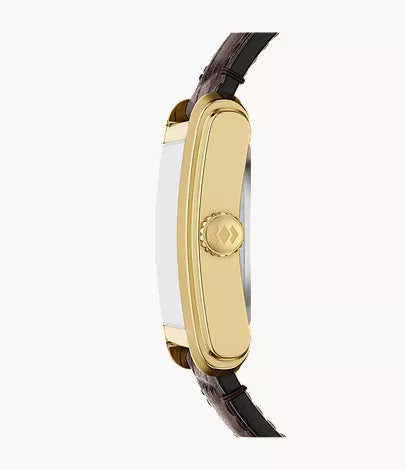 Carraway 30mm Automatic Brown Croco Leather Watch