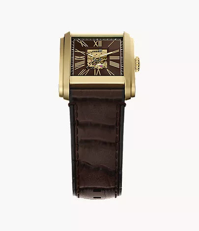 Carraway 30mm Automatic Brown Croco Leather Watch