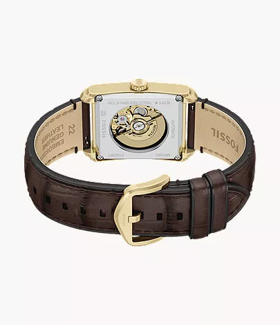 Carraway 30mm Automatic Brown Croco Leather Watch