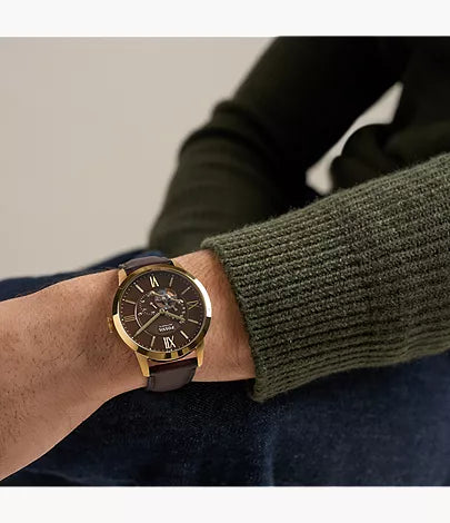 Townsman 44mm Automatic Brown Leather Watch