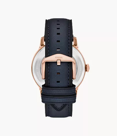 Townsman 44mm Automatic Navy Leather Watch