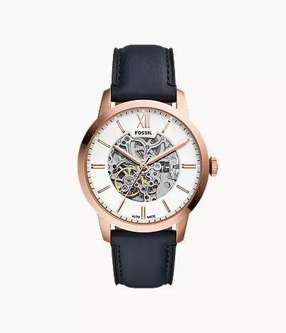 Townsman 44mm Automatic Navy Leather Watch